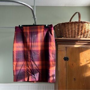 The Limited Plaid Orange and Purple Women's Skirt